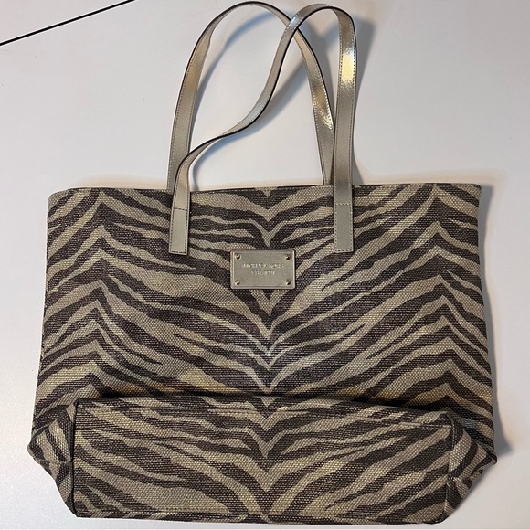 Micheal Kors Gold Shimmer Zebra Animal Print Tote Shoulder bag - Picture 12 of 12